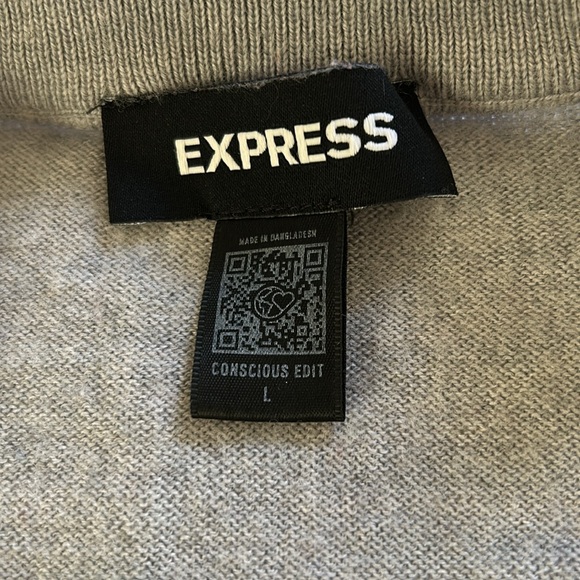 Express Men’s 100% Merino wool long sleeve sweater in light gray size large. - Picture 6 of 10